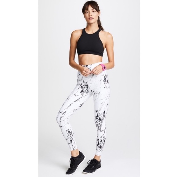 Beyond Yoga Pants - Beyond Yoga White Olympus Marble Print Leggings XS